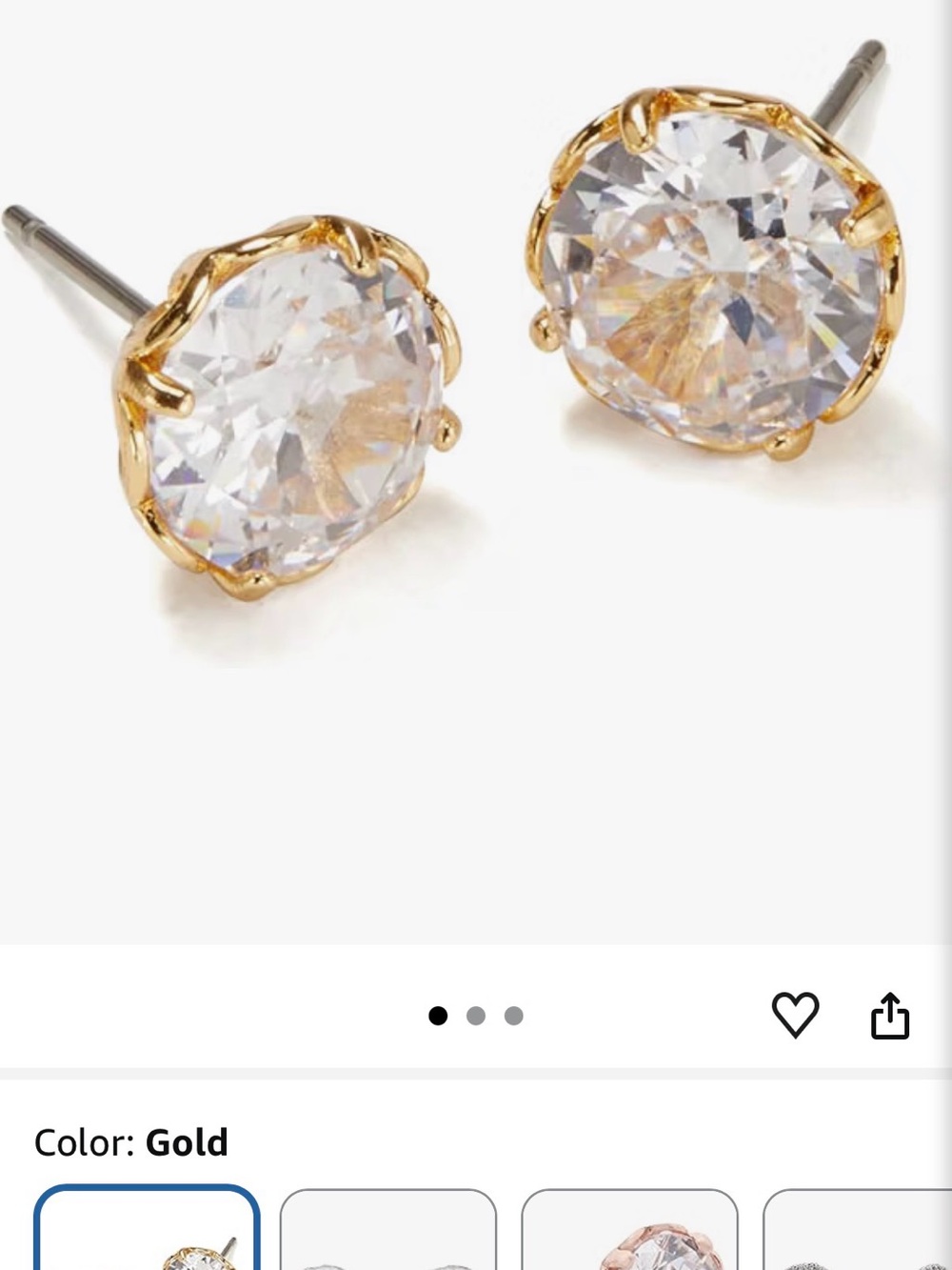 Kate Spade Gold Crystal Stud Earrings